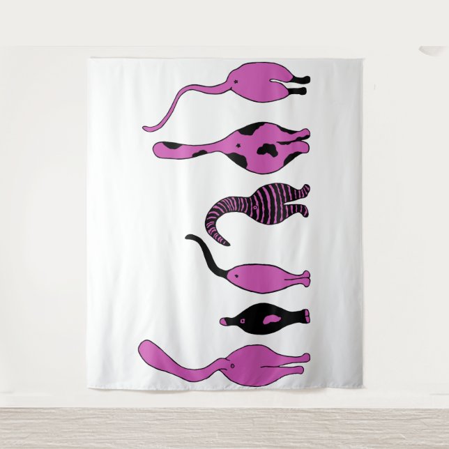 Tenture Boutons de chat violet (Devant)