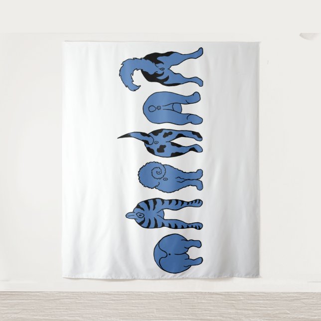 Tenture Boutons de chien bleu (Devant)
