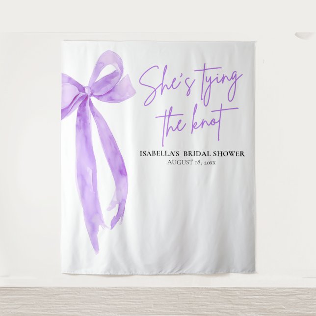 Tenture Bow She's Tying the Knot Fête des mariées Backdrop (Devant)