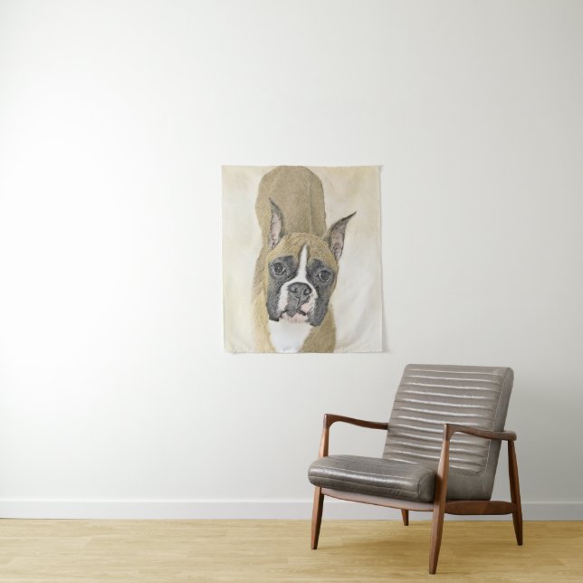 Tenture Boxer Peinture - Cute Original Chien Art (En situation)