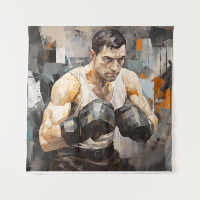 Tenture Boxer Sport Peinture Art Décor Abstrait (Devant)