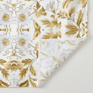 Tenture Branche Florale Or En Floraison Sur Arrière - plan