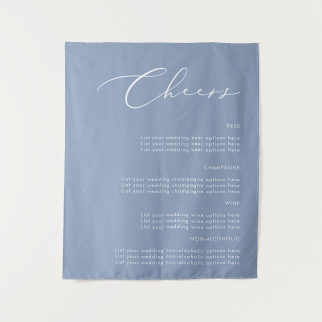Tenture Bravo Mariage Boissons Dusty Blue Fabric Signal (Devant)