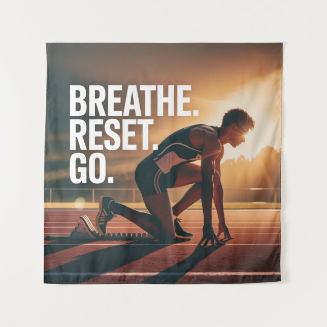 Tenture Breathe. Reset. Go. (Devant)