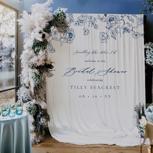 Tenture Bridal Shower Welcome Tapestry Something Blue Sign (Créateur téléchargé)