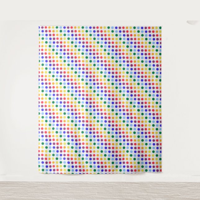 Tenture Bright Funky Rainbow Polka Dot Stripes (Devant)
