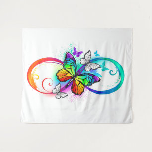 Tenture Bright infinity with rainbow butterfly