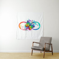 Bright infinity with rainbow butterfly
