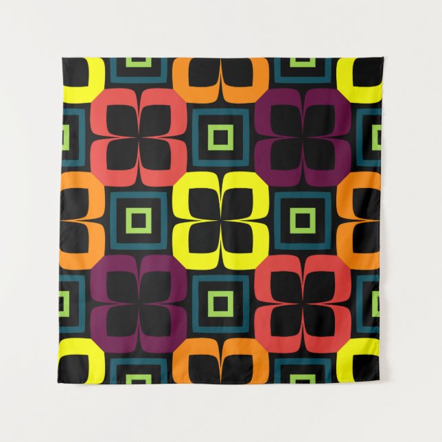 Tenture Bright seamless pattern with colorful flowers on a (Devant)