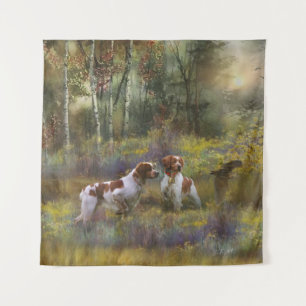 Tenture Brittany Spaniels, Chasse en bois, Art