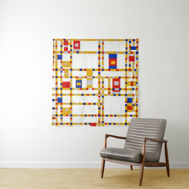Tenture Broadway Boogie Woogie | Piet Mondrian | (En situation)