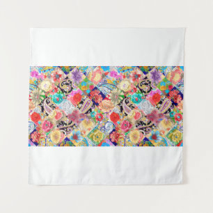 Tenture Broderie motif floral décolleté avec fleurs et