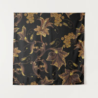 Broderie renaissance dorée patte transparente fleu