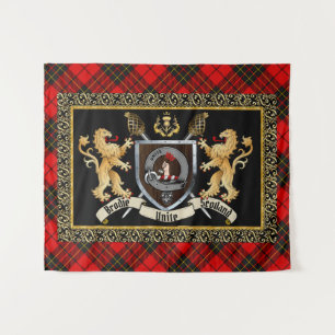 Tenture Brodie Clan Badge & Motto avec Lions 