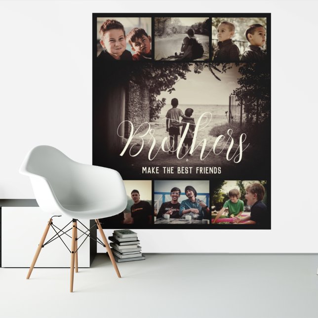 Tenture Brother moderne Meilleurs amis Dark Photo Collage (Créateur téléchargé)