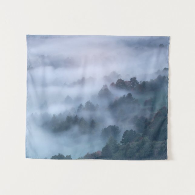 Tenture Brouillard matinal à travers les arbres (Devant (Horizontal))