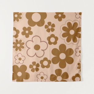 Tenture Brown Automne Retro Y2K Hippie Flower Motif