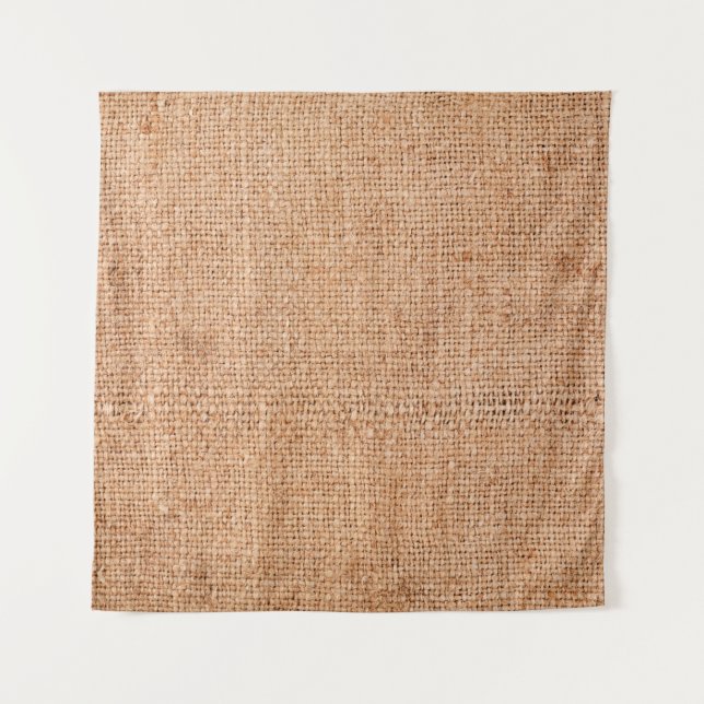 Tenture Brown burlap posé sur une feuille blanche. dossier (Devant)
