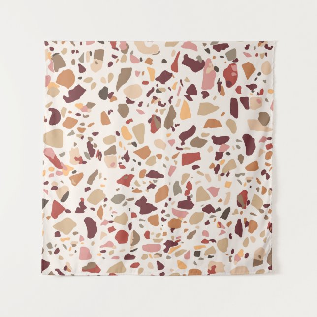 Tenture Brown terrazzo : vintage, motif à la mode. (Devant)