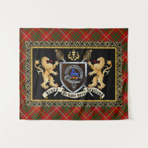 Tenture Bruce Clan Badge & Motto avec Lions