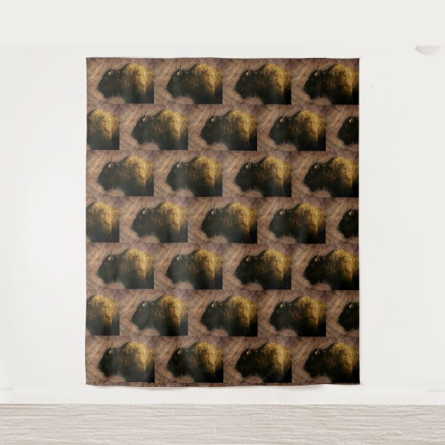 Tenture Buffalo de bison de bois (Devant)