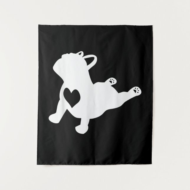 Tenture Bulldog Yoga Pose Love Heart Workout (Devant)