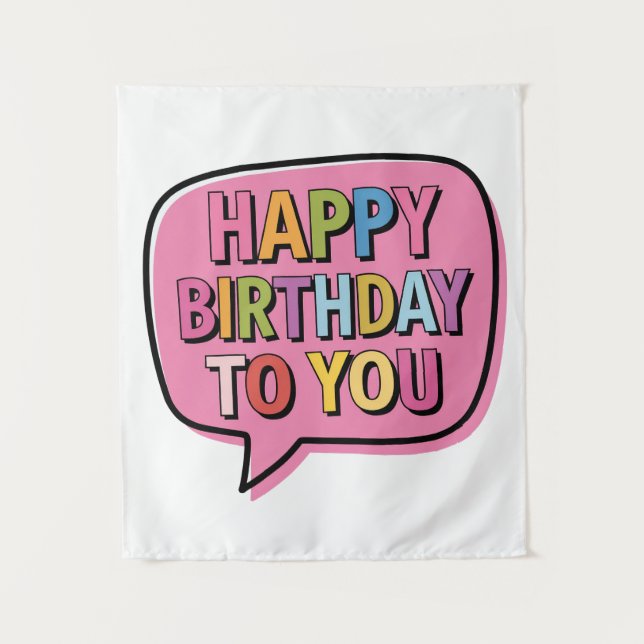 Tenture Bulle Joyeux Anniversaire (Devant)