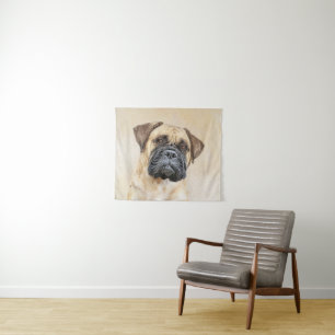 Tenture Bullmastiff Peinture - Joli chien d'origine art