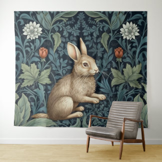 Tenture Bunny dans la forêt Art nouveau