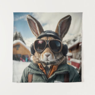 Tenture Bunny de snowboard Whimsical