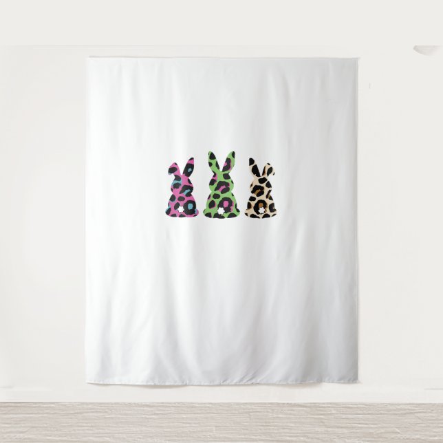 Tenture Bunny Easter Leopard Plaid Buffalo Rabbit Easter D (Devant)