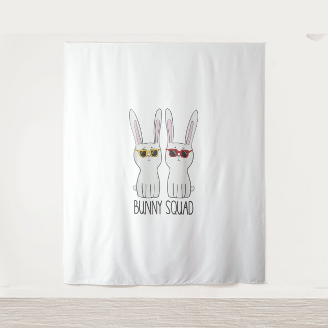 Tenture Bunny Squad Funny mignon animal de compagnie Rabbi (Devant)