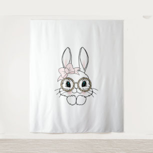 Tenture Bunny Visage Pâques Posters de animaux lunettes Pr