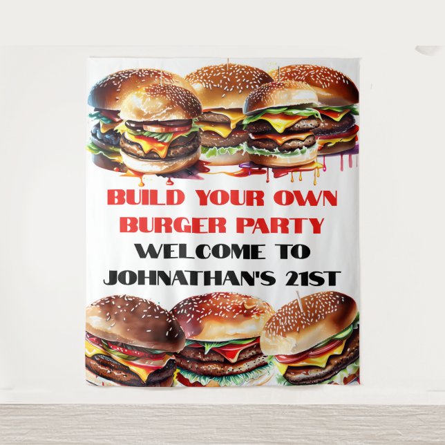 Tenture Burger party in n out fast food cheeseburger fun (Devant)