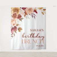 Burgundy Brunch d'anniversaire Floral Orange Brûlé