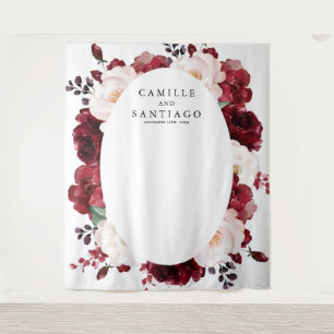 Tenture Burgundy Floral Mariage Contexte photo