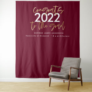 Tenture burgundy or moderne élégant diplômé