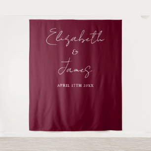 Tenture Burgundy Rouge minimaliste Mariage photo fond