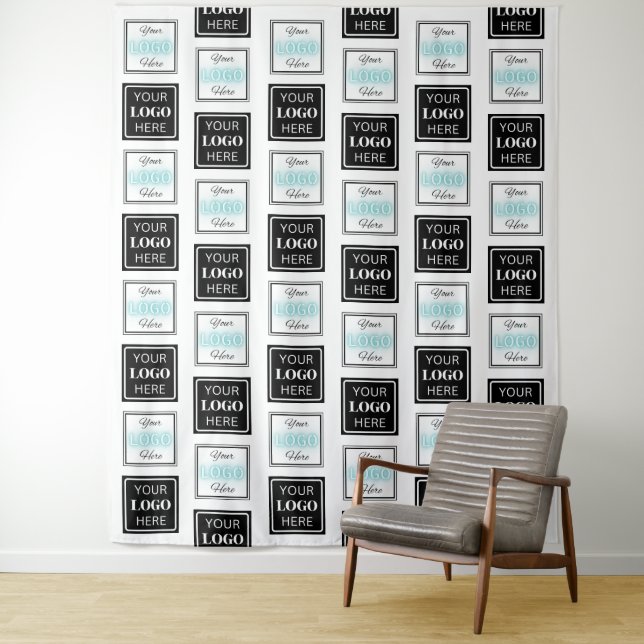 Tenture Business Logo Step Repeat Minimalist Backdrop (En situation)