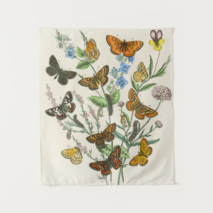 Tenture Butterflies and Flowers Vintage Illustration 1