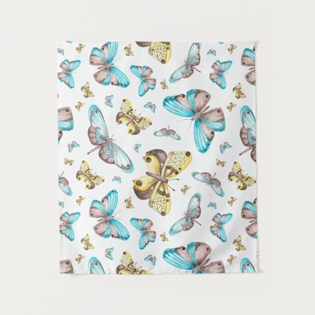 Tenture Butterfly Art Drawing (Devant)