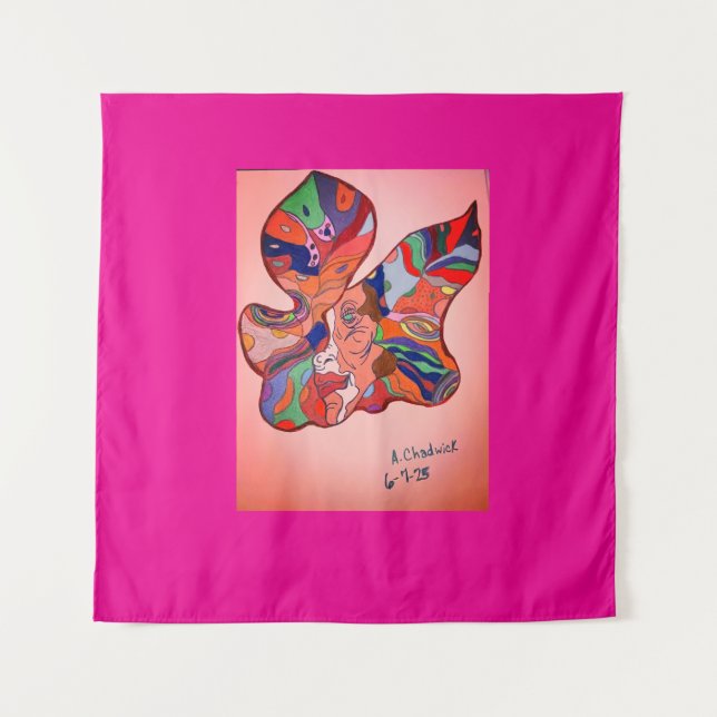 Tenture Butterfly Leaf Portrait Square Tapestry (Devant)