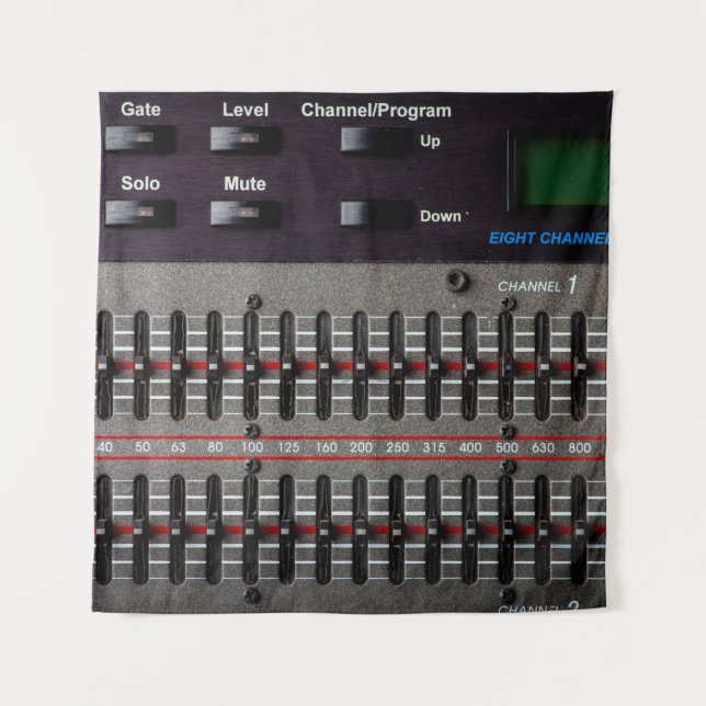 Tenture Buttons on a sound mixer in a recording studio. (Devant)