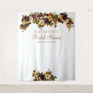 Tenture Cabine de douche à fleurs automnale photo fond