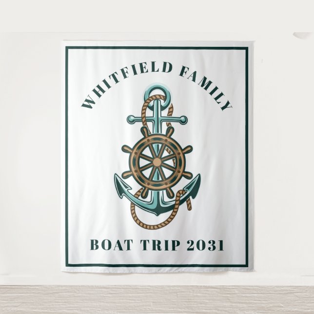 Tenture Cabine photo de famille d'Ancres nautiques personn (Devant)