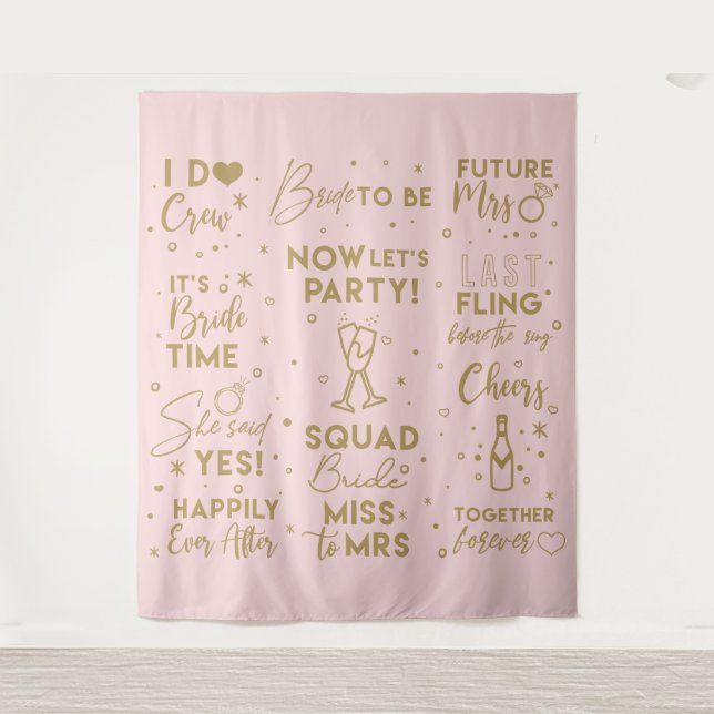 Tenture Cabine photo rose Fête des mariées Bannière fond (Devant)