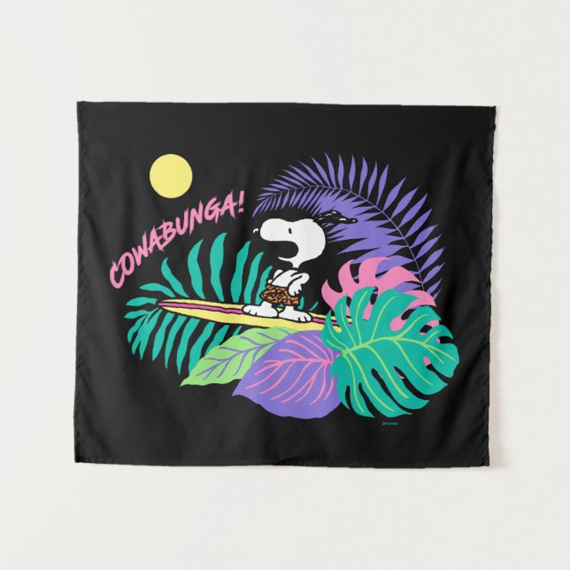 Tenture cacahuètes | Cowabunga Snoopy (Devant (Horizontal))