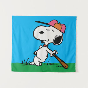Tenture cacahuètes   Snoopy at Bat