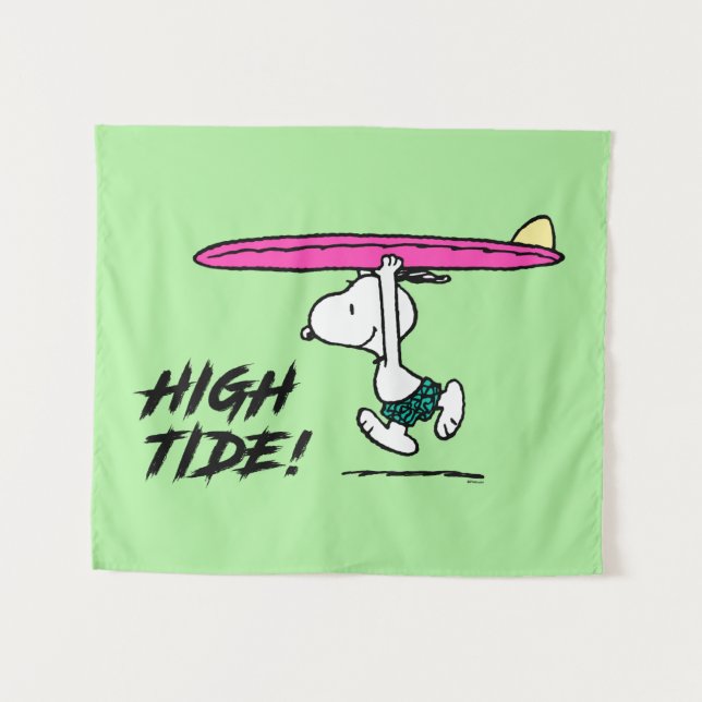 Tenture cacahuètes | Snoopy Courir sur le Surf (Devant (Horizontal))
