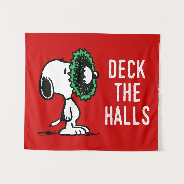 Tenture cacahuètes | Snoopy pour les fêtes (Devant (Horizontal))